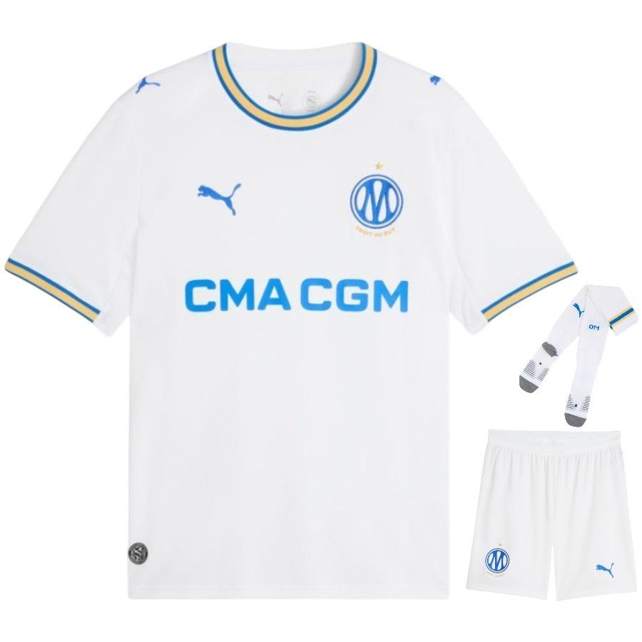 Olympique de Marseille (OM) Home Kit for Kids 2026-2027